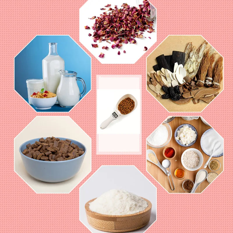 Digital kitchen scale with measuring spoon