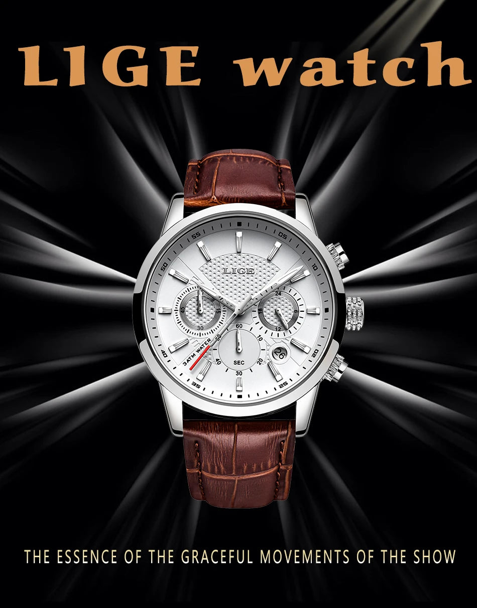 LIGE Watch Men Fashion Sports Quartz