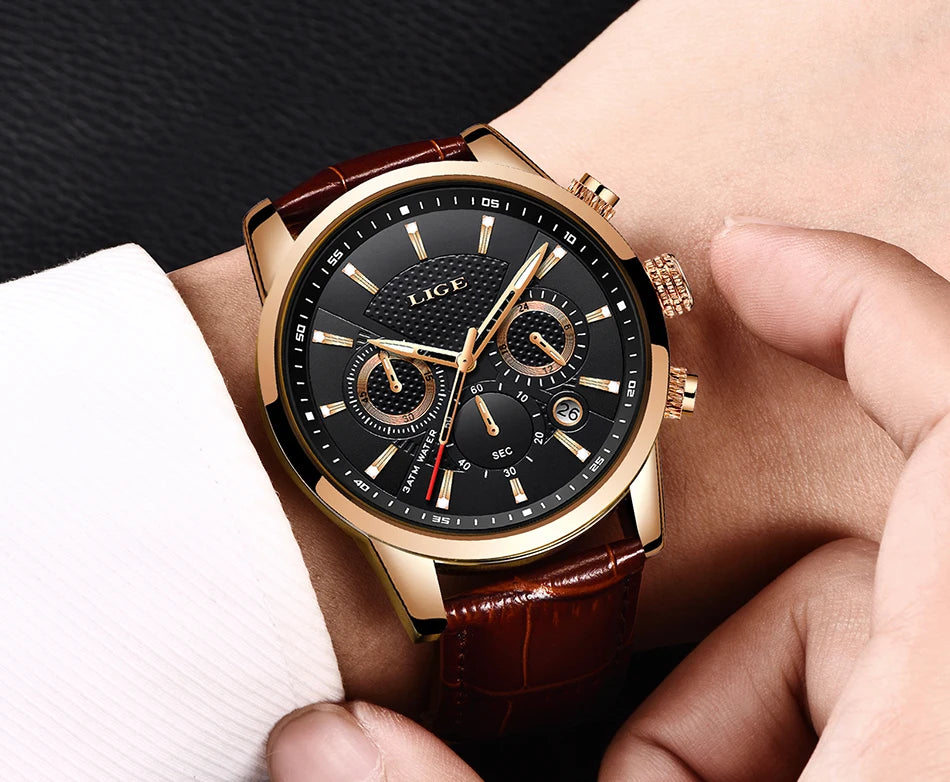 LIGE Watch Men Fashion Sports Quartz