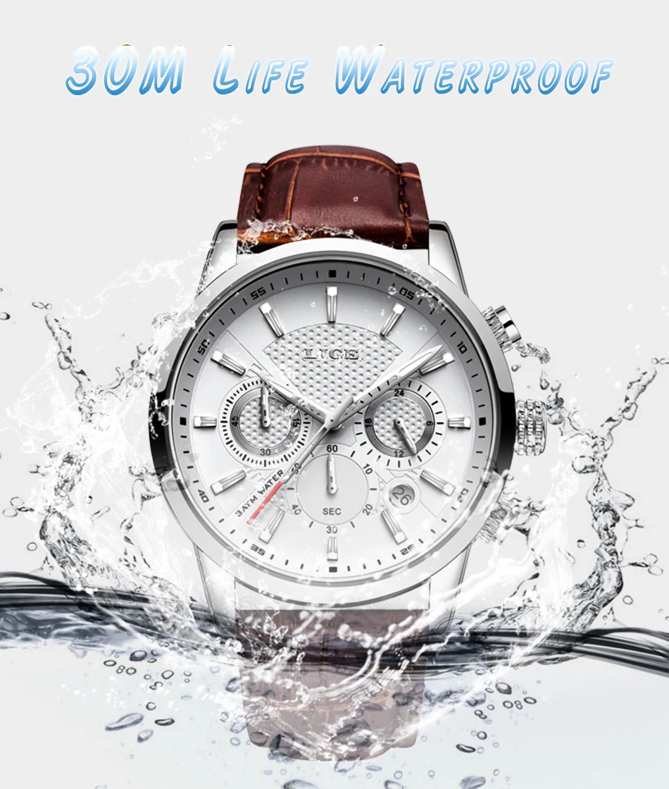 LIGE Watch Men Fashion Sports Quartz