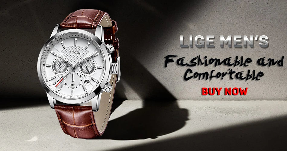 LIGE Watch Men Fashion Sports Quartz