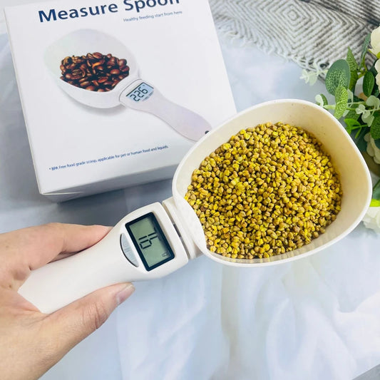 Digital kitchen scale with measuring spoon