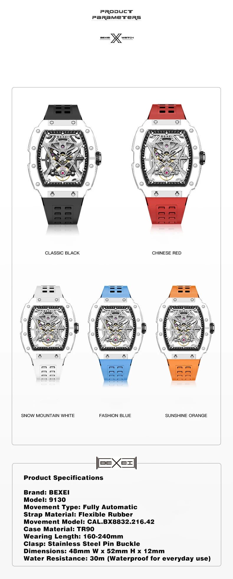 Man Watch Luxury - BEXEI Automatic Mechanical