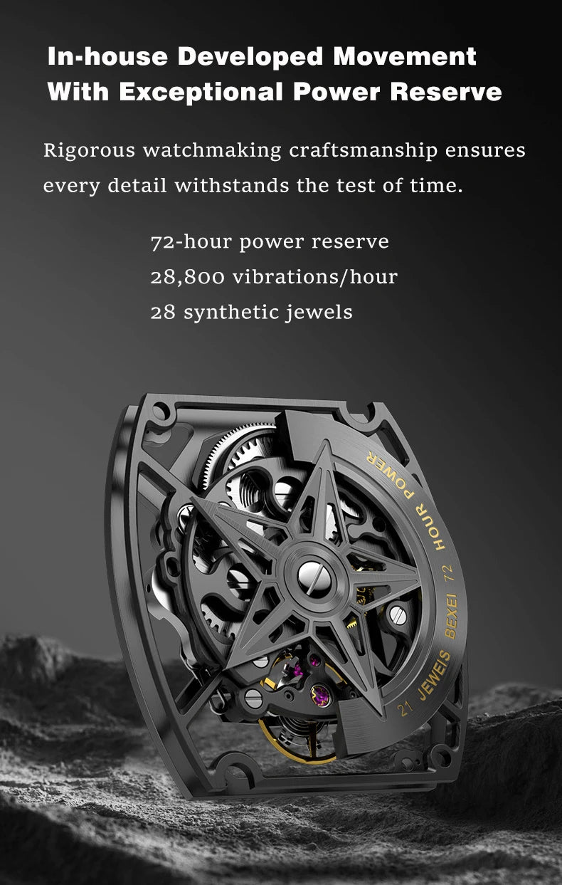 Man Watch Luxury - BEXEI Automatic Mechanical