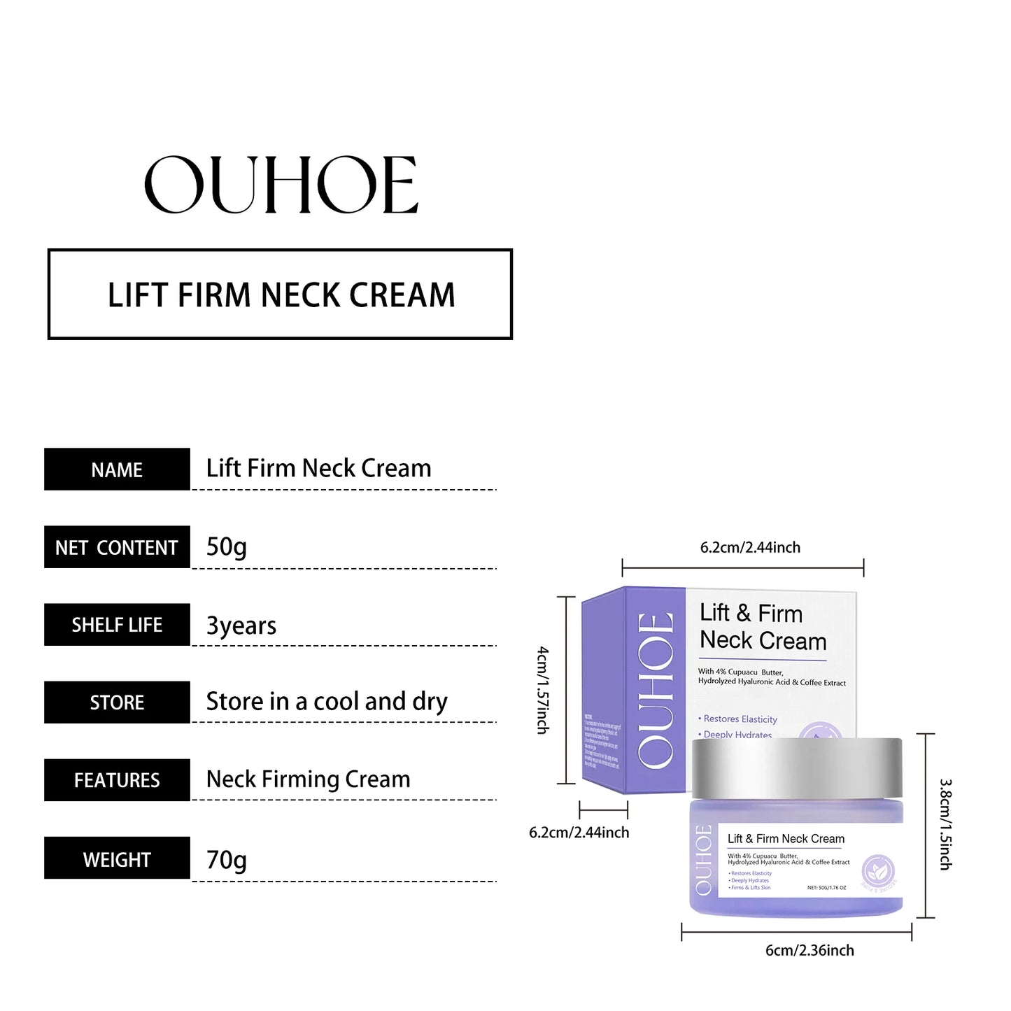 Firming cream for the neck