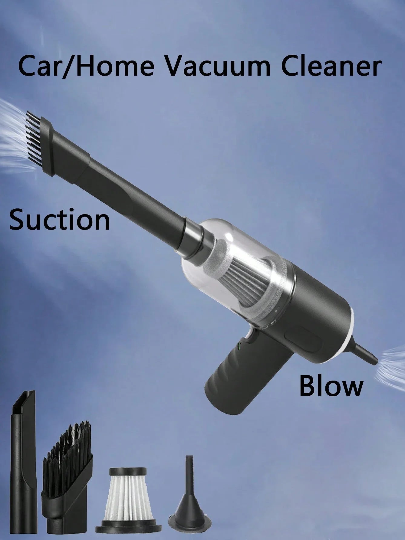 3-in-1 vacuum cleaner with integrated suction and blowing function (USB)