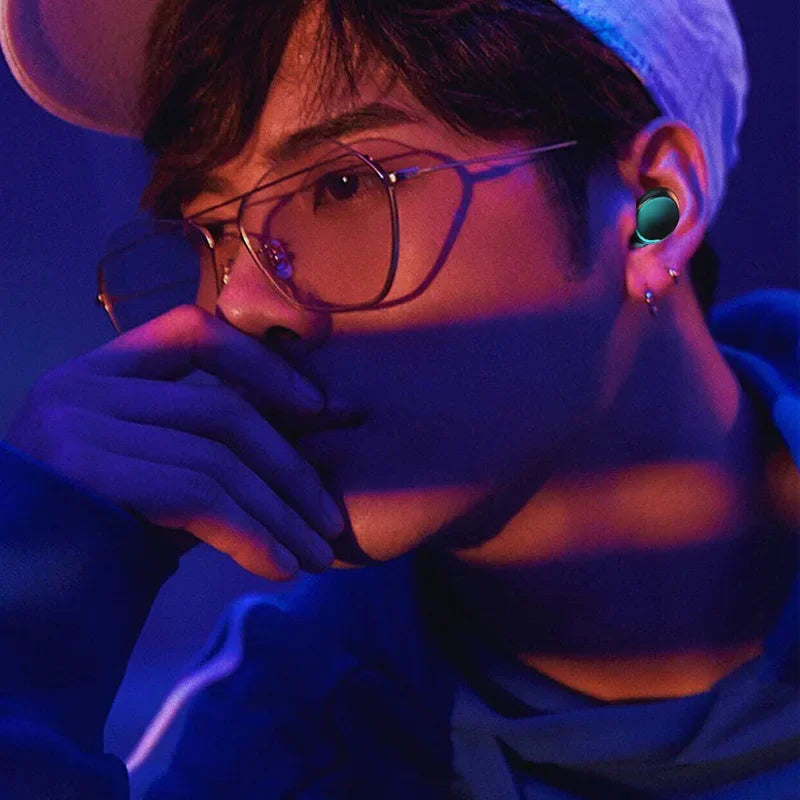 Wireless headphones with LED display, binaural