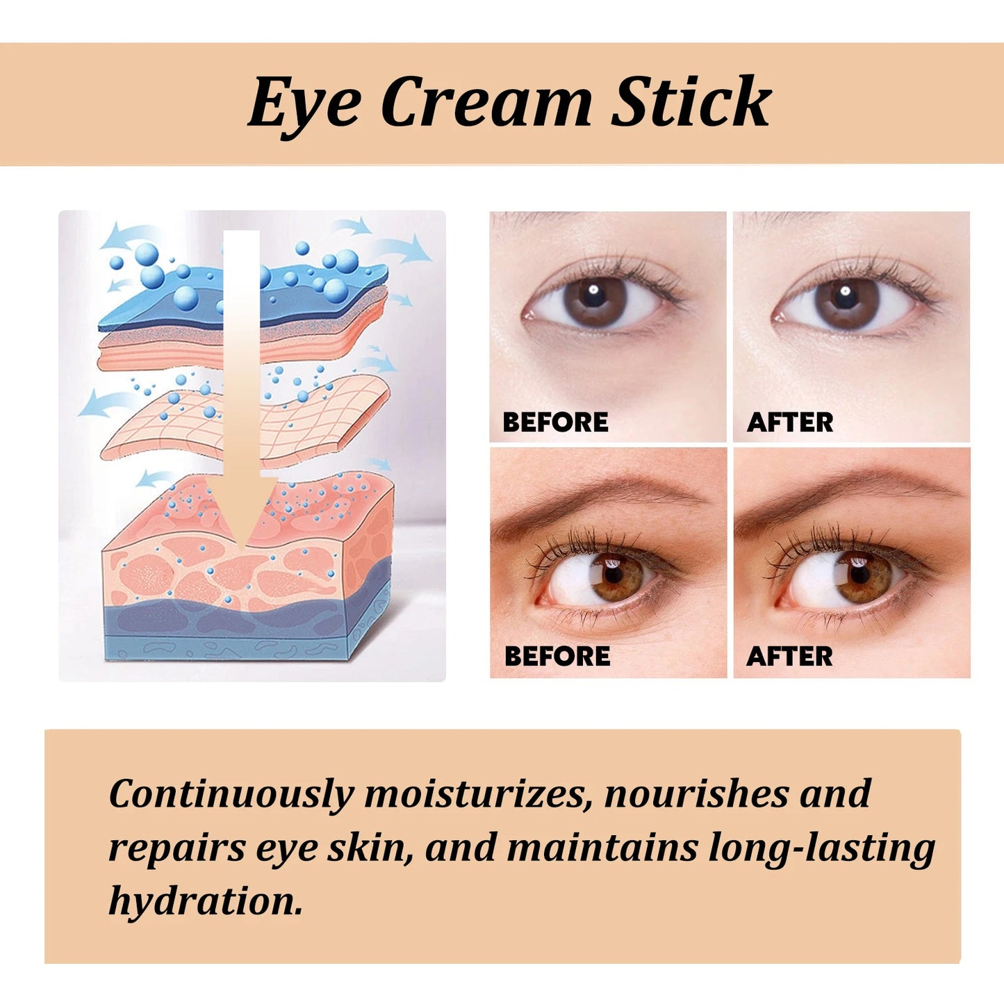 Eye cream stick with collagen and snail slime