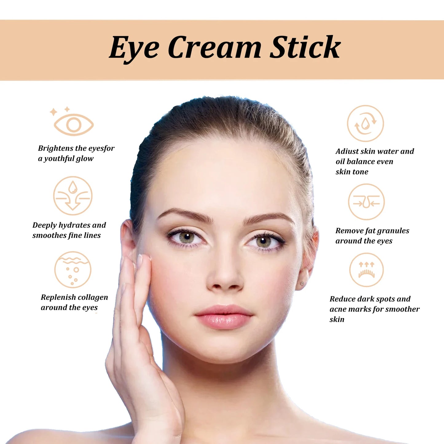 Eye cream stick with collagen and snail slime