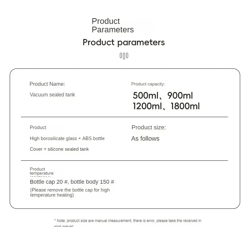 Multiple Capacity Containers, Manual Vacuum Storage
